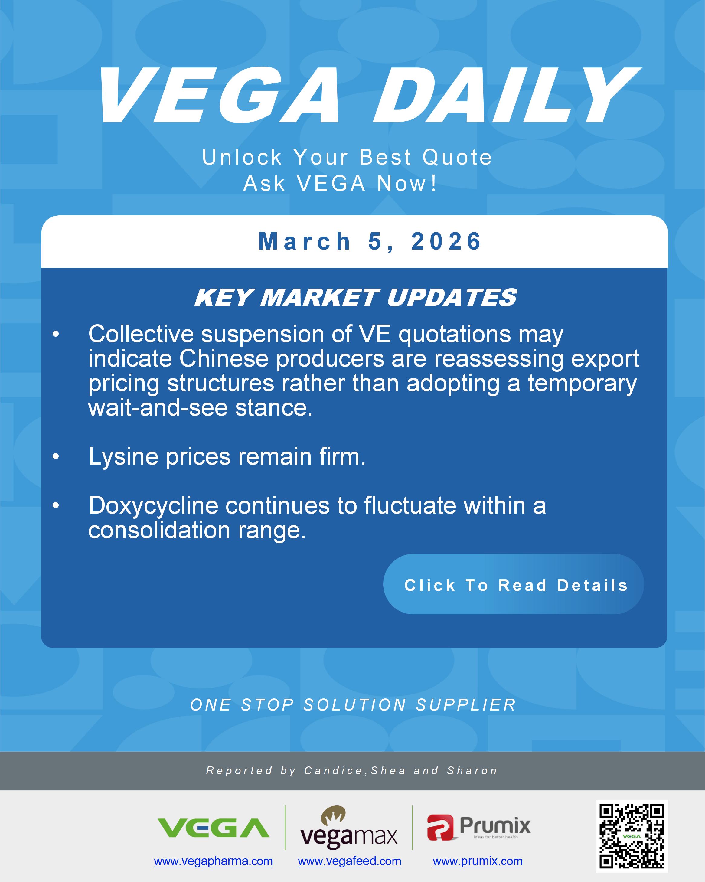 VEGA Daily Dated on March 5th 2026 Vitamin Amino Acid APl Food Additives.jpg